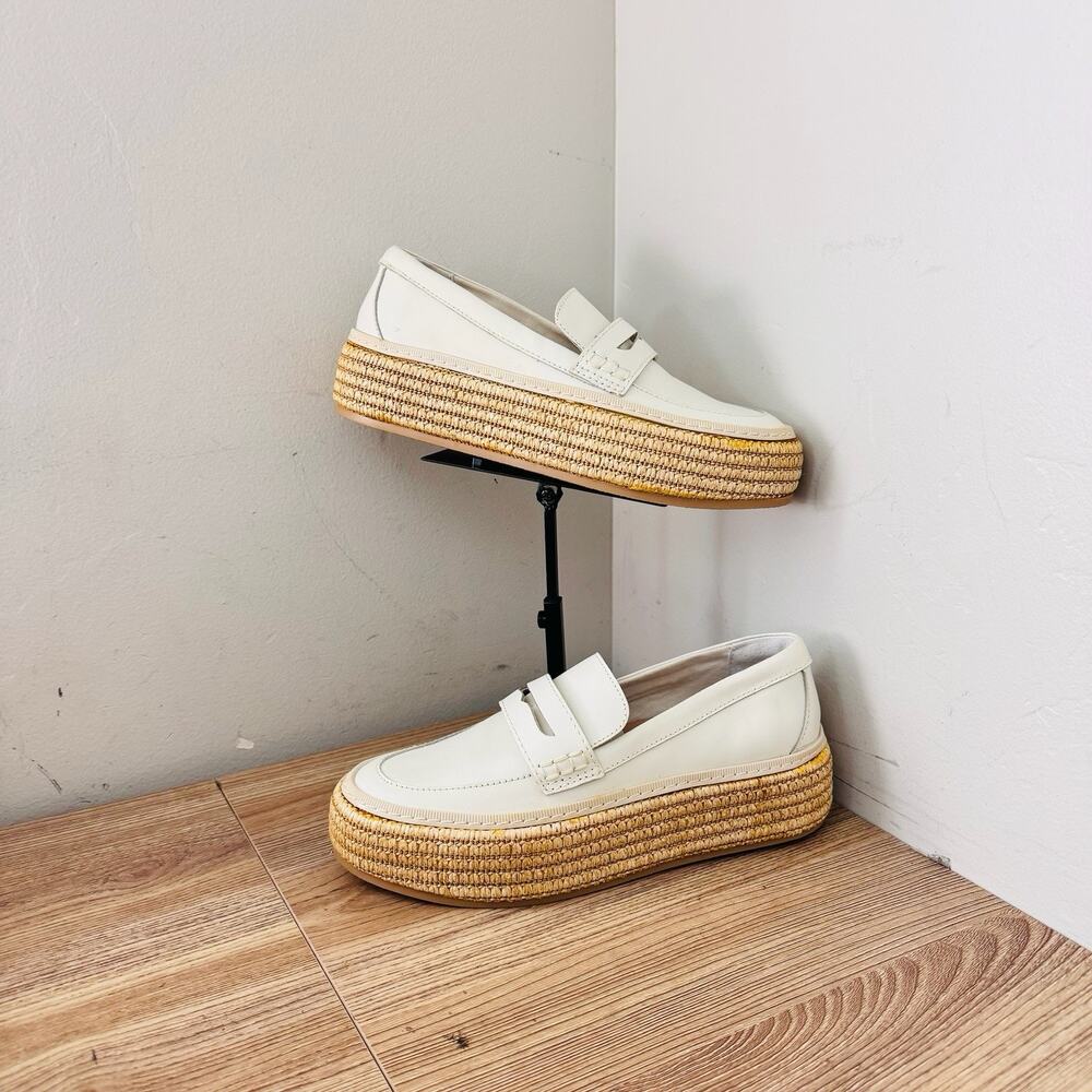 Dolce Vita Women's Rhyne Platform Loafers in white Womens Size 6.5